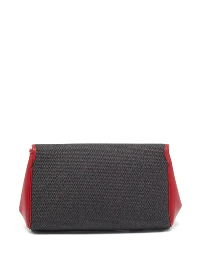 Pre-owned Saint Laurent Leather-trim Canvas Clutch Bag