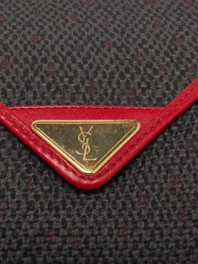Pre-owned Saint Laurent Leather-trim Canvas Clutch Bag