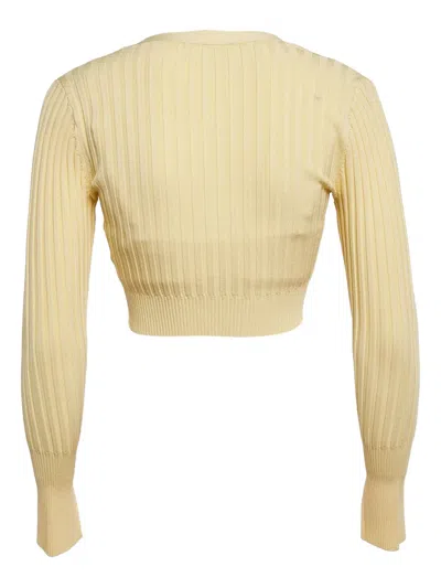 Pre-owned Simkhai Ribbed-knit Set Top In Yellow