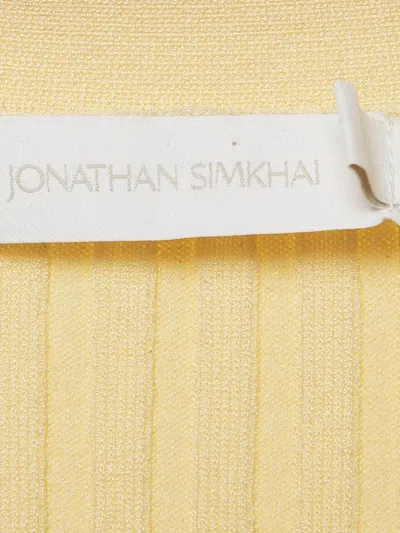 Pre-owned Simkhai Ribbed-knit Set Top In Yellow