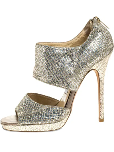 Pre-owned Jimmy Choo Glitter Platform Sandals