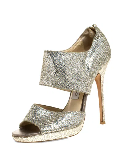 Pre-owned Jimmy Choo Glitter Platform Sandals