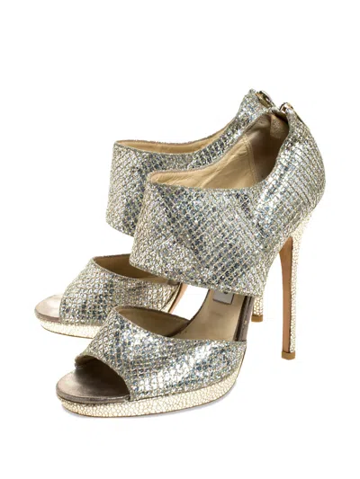 Pre-owned Jimmy Choo Glitter Platform Sandals