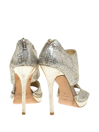 Pre-owned Jimmy Choo Glitter Platform Sandals
