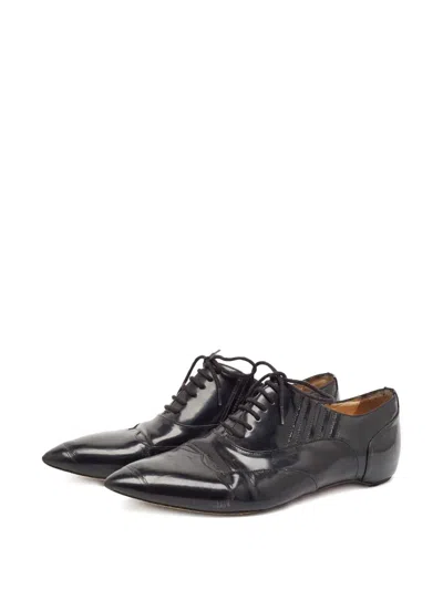 Pre-owned Christian Louboutin Patent-leather Oxford Shoes In Black