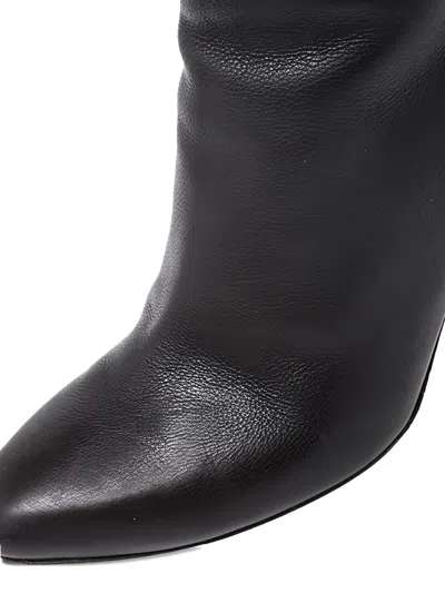 Pre-owned Jimmy Choo 85mm Leather Zip-up Boots In Brown