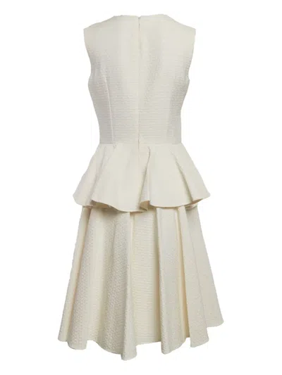 Pre-owned Alexander Mcqueen Textured Peplum Midi Dress