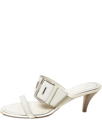 Pre-owned Tod's 2023 60mm Buckle-embellished Sandals In White
