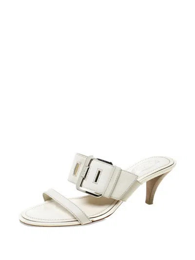 Pre-owned Tod's 2023 60mm Buckle-embellished Sandals In White