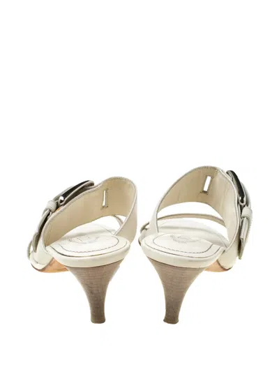 Pre-owned Tod's 2023 60mm Buckle-embellished Sandals In White