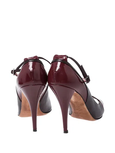 Pre-owned Jimmy Choo 105mm Patent Leather Stiletto Ankle-strap Pumps In Black
