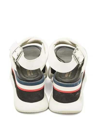 Pre-owned Moncler Zelda Platform Sandals In White