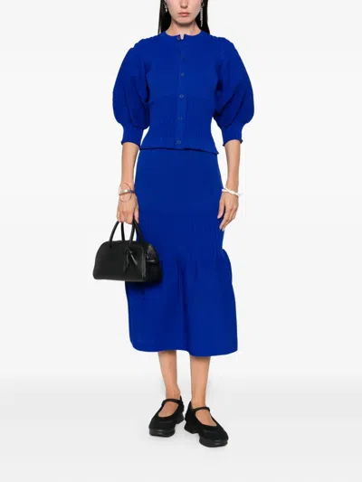Cfcl Ribbed-knit Ruffled Midi Skirt