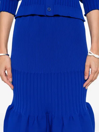 Cfcl Ribbed-knit Ruffled Midi Skirt