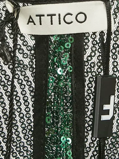 Pre-owned Attico Sequinned Ruffled Dress In Green