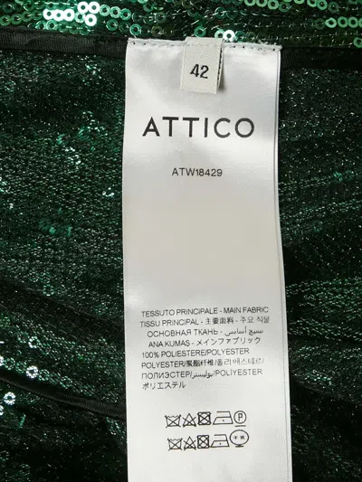 Pre-owned Attico Sequinned Ruffled Dress In Green