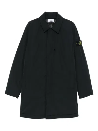 Stone Island Patch-pocket Recycled-polyester Coat In Black