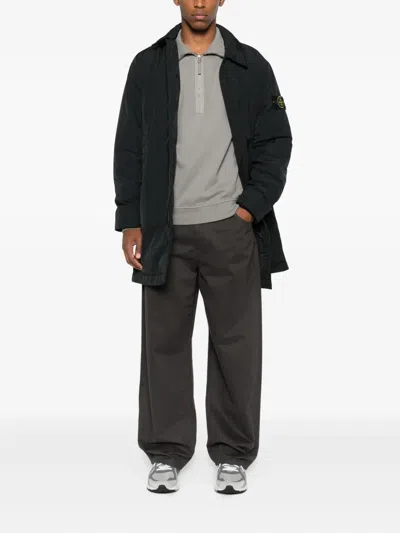Stone Island Patch-pocket Recycled-polyester Coat In Black