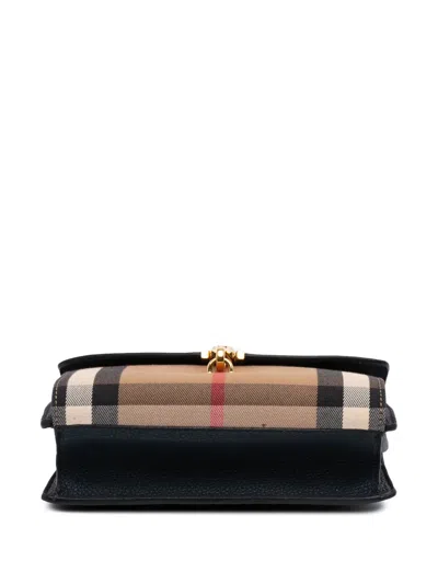 Pre-owned Burberry 2000-2017 Small Leather And House Check Canvas Derby Macken Crossbody Bag