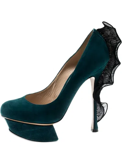 Pre-owned Nicholas Kirkwood 140mm Platform Ruffle-trim Pumps