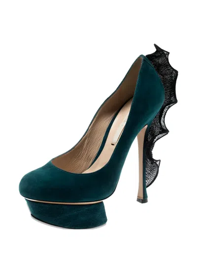 Pre-owned Nicholas Kirkwood 140mm Platform Ruffle-trim Pumps