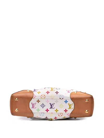 Pre-owned Louis Vuitton 2010 Monogram Multicolore Judy Mm Satchel In White