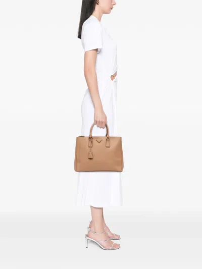 Pre-owned Prada 2000-2025 Large Saffiano Lux Galleria Double Zip Satchel