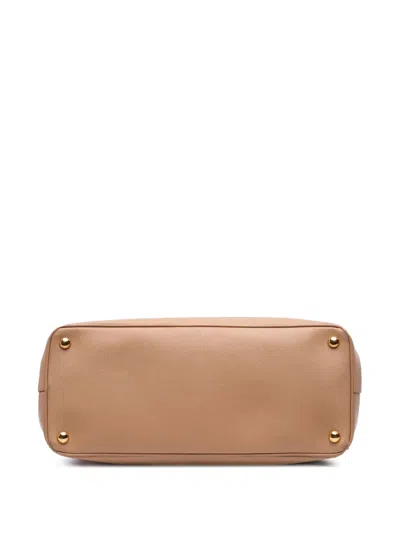 Pre-owned Prada 2000-2025 Large Saffiano Lux Galleria Double Zip Satchel
