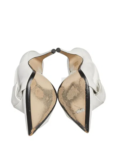 Pre-owned N°21 110mm Knotted Leather Pumps In White