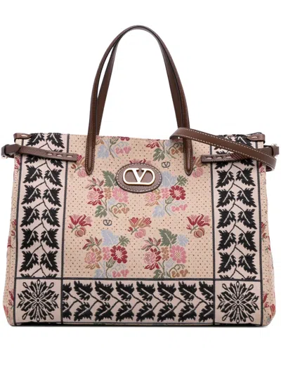 Pre-owned Valentino Garavani 2000-2017 Medium Canvas Antibes Shopping Bag Satchel