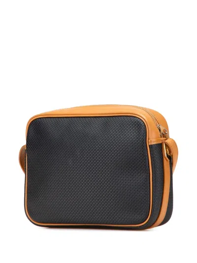 Pre-owned Saint Laurent 20th Century Coated Canvas Crossbody Bag In Black