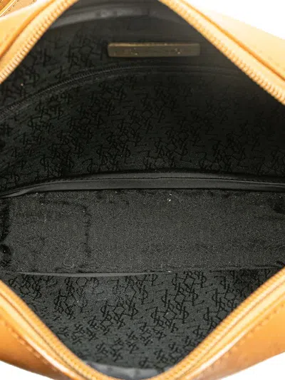 Pre-owned Saint Laurent 20th Century Coated Canvas Crossbody Bag In Black