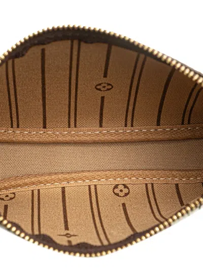 Pre-owned Louis Vuitton 2008 Monogram Patch Mini Pochette Accessoires Handbag In Brown