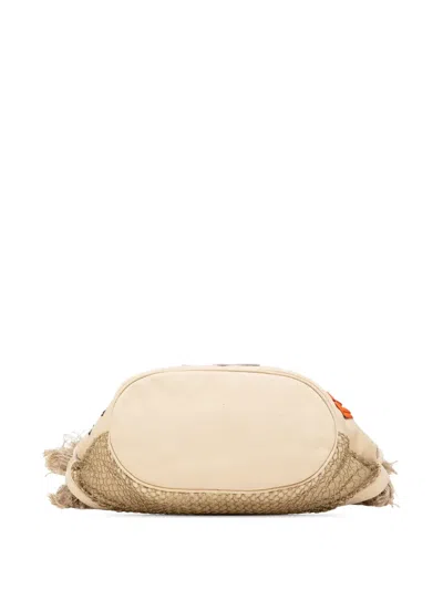 Pre-owned Chanel 2003-2004 Canvas Cruise Rope Cabas Tote Bag In Brown