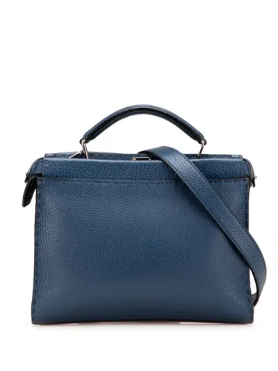 Pre-owned Fendi 2000-2010 Mini Calfskin Romano Selleria Peekaboo Iconic Fit Satchel