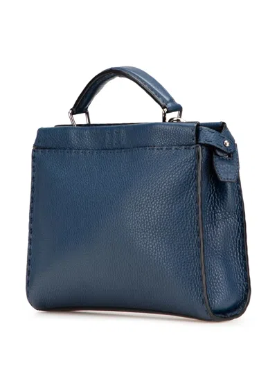Pre-owned Fendi 2000-2010 Mini Calfskin Romano Selleria Peekaboo Iconic Fit Satchel