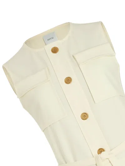 Patou Pleated Twill Midi Skirt In Neutral