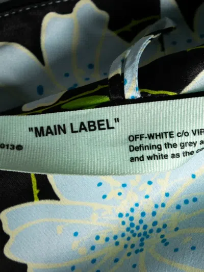 Pre-owned Off-white Floral-print Coat In Green