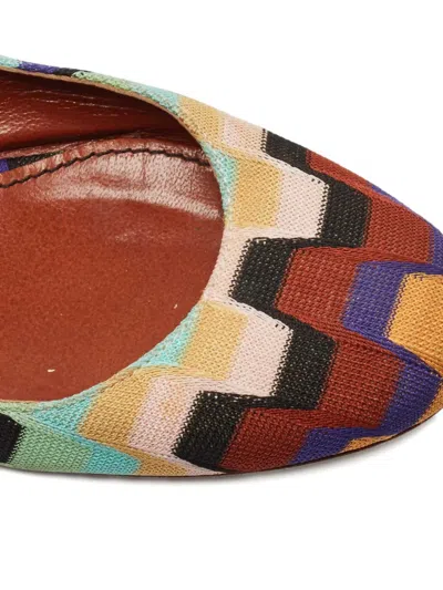 Pre-owned Missoni Geometric-knit Pumps In Red