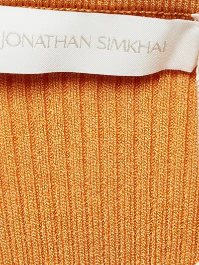 Pre-owned Simkhai Ribbed-knit Top In Orange