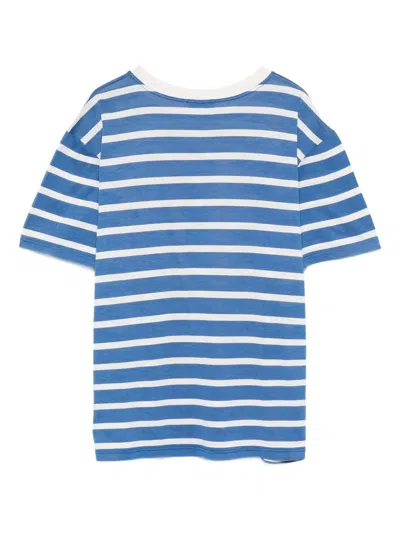 Pre-owned Hermes 2010s Striped T-shirt In Blue