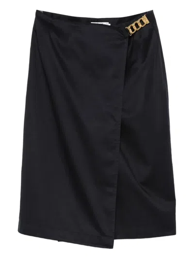 Pre-owned Celine 1990s Wrapped Cotton Midi Skirt
