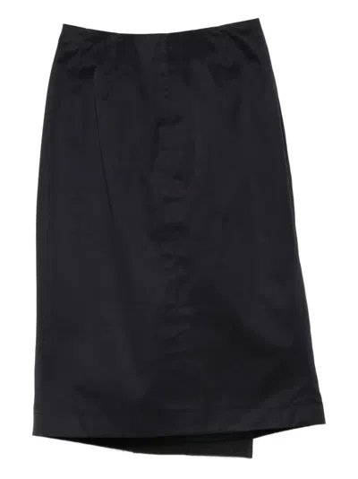 Pre-owned Celine 1990s Wrapped Cotton Midi Skirt