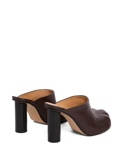 Jw Anderson Leather Heeled Mules In Brown