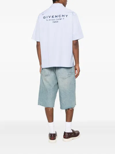 Givenchy Cotton Pinstripe Bowling Shirt In White