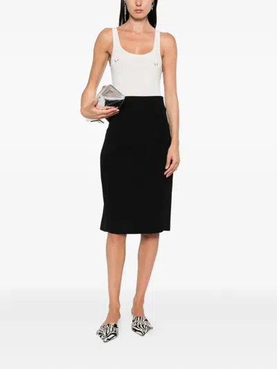 Mugler Scoop-neck Embellished Bodysuit In White