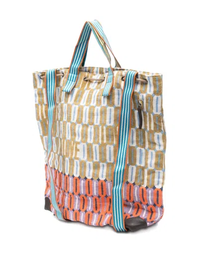 Epice Letter-print Drawstring Beach Tote Bag