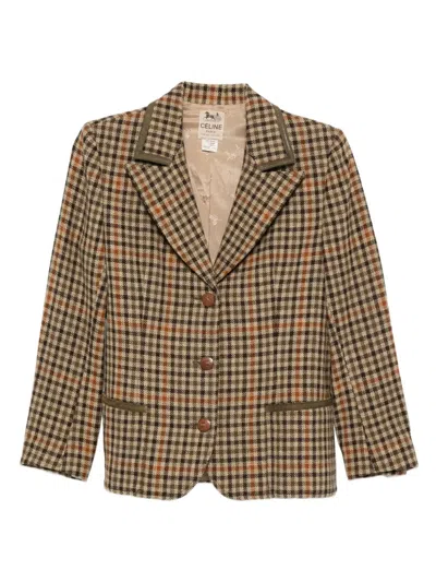 Pre-owned Celine 1970s Checked Wool Blazer