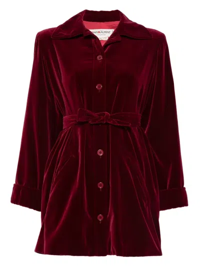 Pre-owned Saint Laurent 1960s Belted Velvet Jacket