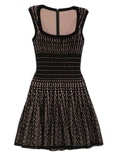 Pre-owned Alaïa 2000s Lace Midi Dress In Black